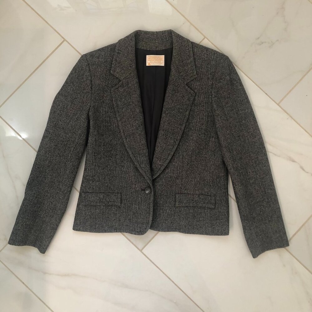 Vintage (90s?) Grey Pendleton Blazer 100% Wool Size 10
